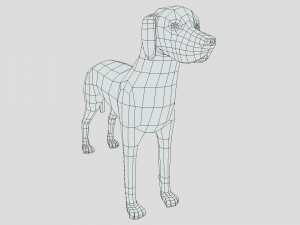 low poly cartoon hungarian vizsla dog 3D Model