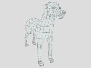 low poly cartoon hungarian vizsla dog 3D Model