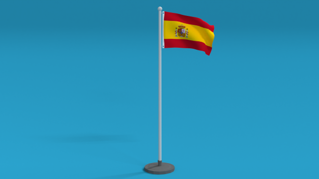 low poly seamless animated spain flag 3Dモデル .c4d .max .obj .3ds .fbx .stl .blend 