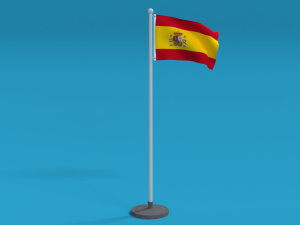 low poly seamless animated spain flag 3D Model