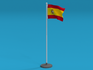 low poly seamless animated spain flag 3Dモデル