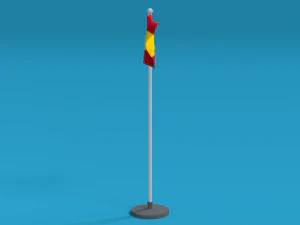 low poly seamless animated spain flag 3D Model