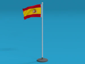 low poly seamless animated spain flag 3D Model