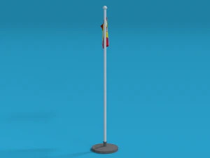 low poly seamless animated spain flag 3D Model