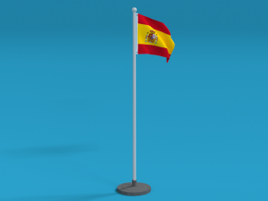 low poly seamless animated spain flag 3Dモデル