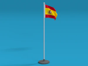 low poly seamless animated spain flag 3D Model