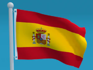 low poly seamless animated spain flag 3D Model