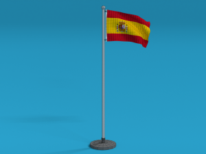 low poly seamless animated spain flag 3Dモデル