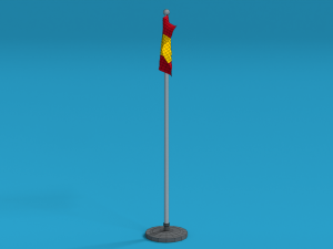 low poly seamless animated spain flag 3Dモデル