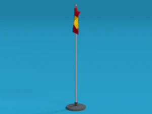 low poly seamless animated spain flag 3D Model