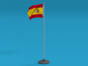 low poly seamless animated spain flag 3Dモデル