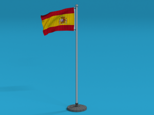 low poly seamless animated spain flag 3Dモデル