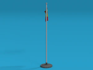 low poly seamless animated spain flag 3D Model