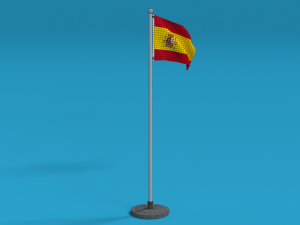low poly seamless animated spain flag 3Dモデル
