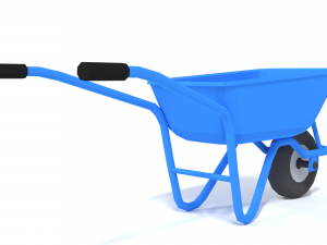 low poly cartoon wheelbarrow Model 3D