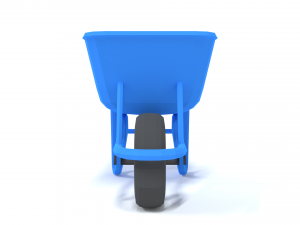 low poly cartoon wheelbarrow Model 3D