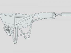 low poly cartoon wheelbarrow Model 3D