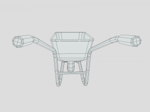 low poly cartoon wheelbarrow Model 3D