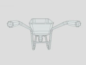 low poly cartoon wheelbarrow 3D Model