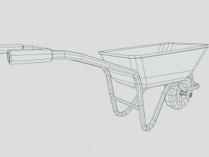 low poly cartoon wheelbarrow Model 3D
