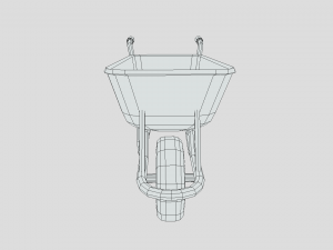low poly cartoon wheelbarrow Model 3D