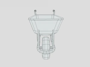 low poly cartoon wheelbarrow 3D Model