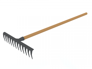 low poly cartoon rake 3D Model