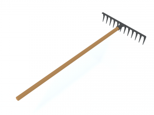 low poly cartoon rake Modello 3D