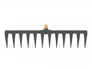 low poly cartoon rake Modello 3D