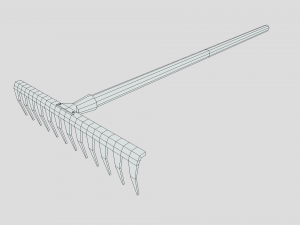 low poly cartoon rake Modello 3D