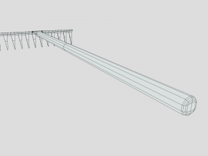 low poly cartoon rake Modello 3D