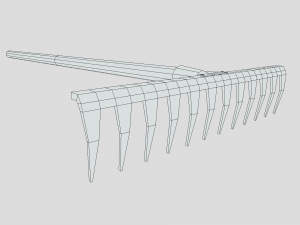 low poly cartoon rake Modello 3D