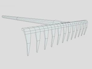 낮은 폴리 만화 갈퀴 3D 모델