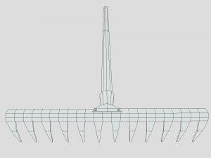 low poly cartoon rake Modello 3D