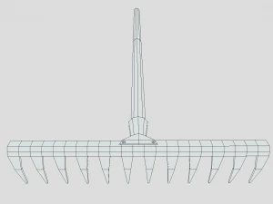 낮은 폴리 만화 갈퀴 3D 모델