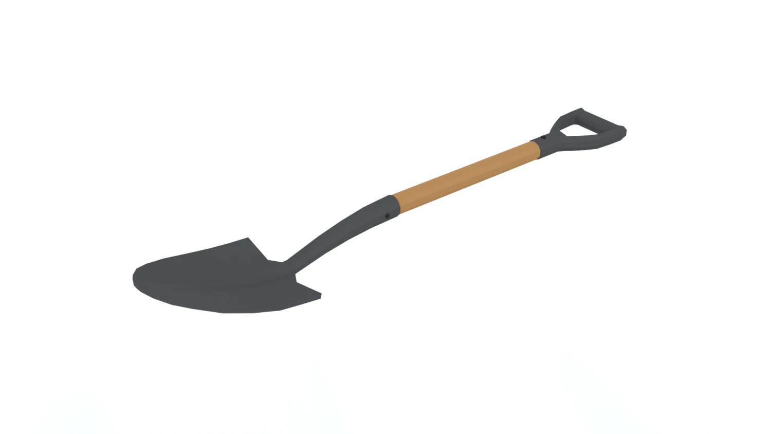 low poly cartoon shovel 3D Model .c4d .max .obj .3ds .fbx .stl .blend 