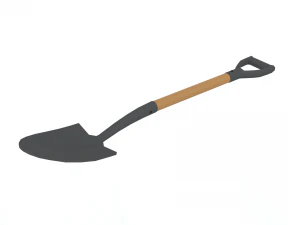low poly cartoon shovel 3D Model