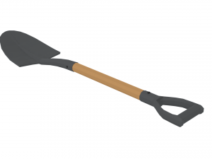 low poly cartoon shovel Modello 3D
