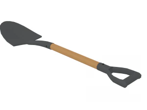 low poly cartoon shovel 3D Model