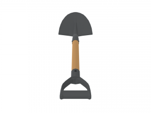 low poly cartoon shovel Modello 3D