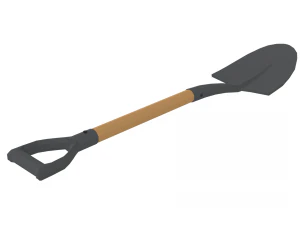 low poly cartoon shovel 3D Model