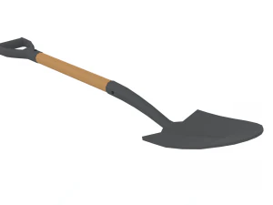low poly cartoon shovel 3D Model