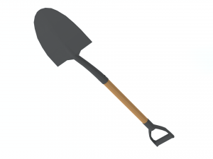low poly cartoon shovel Modello 3D
