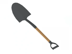 low poly cartoon shovel 3D Model