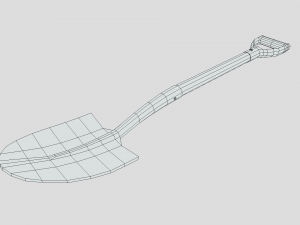 low poly cartoon shovel Modello 3D