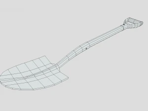 low poly cartoon shovel 3D Model