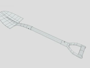 low poly cartoon shovel 3D Model