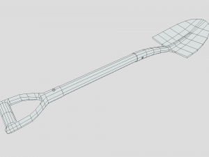 low poly cartoon shovel Modello 3D
