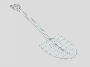 low poly cartoon shovel Modello 3D