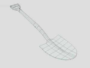 low poly cartoon shovel 3D Model